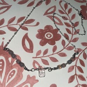 Amyethest & Gray Labradorite pendant satellite stainless steel necklace